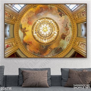 PSD tranh xuyên sáng trần cung điện nguy nga