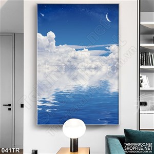 Tranh trần xuyên sáng trời mây trong xanh