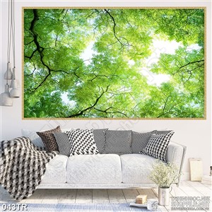 Tranh trần những tán cây xanh in canvas
