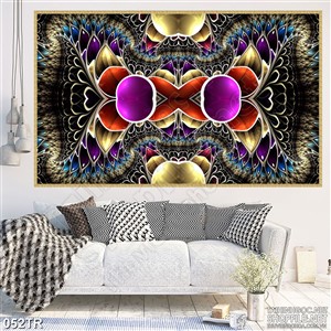 Tranh trần nhà 3d trang trí họa tiết sặc sỡ