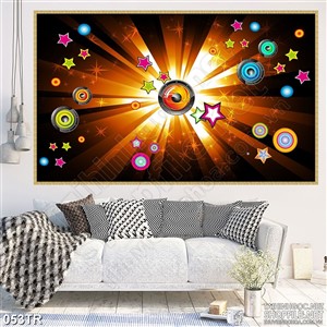 Tranh trần xuyên ánh sáng vàng trong đêm