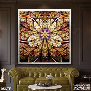 Tranh dán trần phòng ngủ trang trí hoa văn tinh xảo