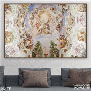 Tranh trần nhà thế giới của các vị thần psd