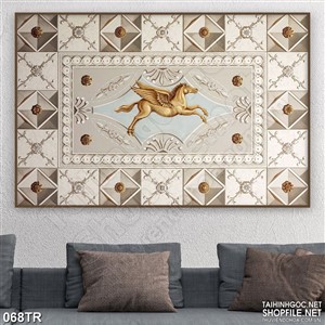 Tranh dán trần psd chú ngựa và đôi cánh