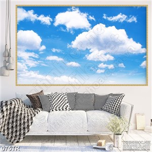 Tranh trần nhà những đám mây trên bầu trời in canvas