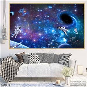 Tranh trần thám hiểm vũ trụ in canvas