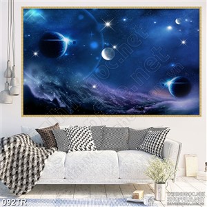 Tranh trần xuyên sáng du hành vũ trụ psd