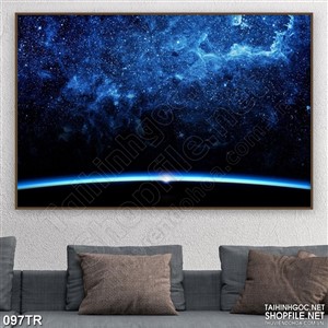 Tranh trần xuyên sáng dãi ngân hà in canvas