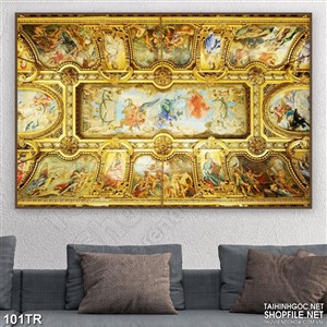 Tranh trần nhà ghép hình các vị thần in uv