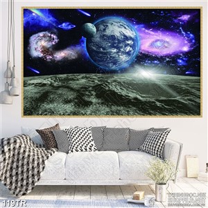 Tranh trần trái đất nhìn từ xa in canvas