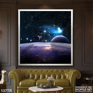 Tranh trần xuyên sáng hành tinh xanh nghệ thuật