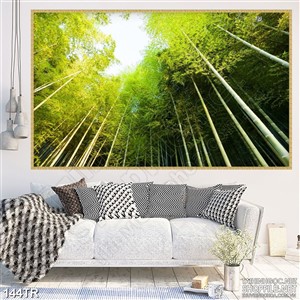 Tranh trần ánh sáng xuyên rừng trúc nghệ thuật