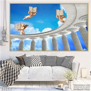 Tranh trần những thiên thần đọc sách in uv