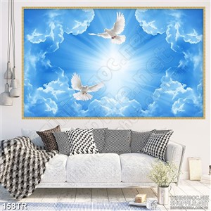 Tranh trần psd ánh nắng trên những đám mây