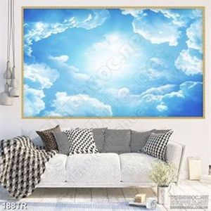 Tranh trần ánh sáng sau chín tầng mây psd