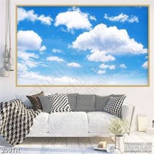 Tranh trần psd những đám mây trắng và bầu trời xanh