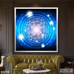 Tranh dán trần ánh sáng từ vòng tròn in uv