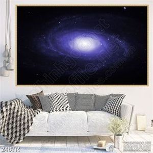 Tranh dán trần phòng ngủ hố đen vũ trụ in canvas