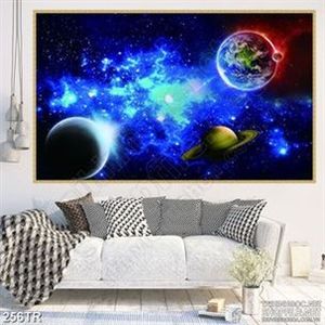 Tranh trần xuyên sáng in uv vũ trụ huyền bí