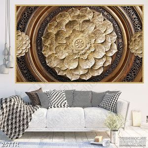 Tranh trần bông hoa đơn sắc thiết kế tinh xảo