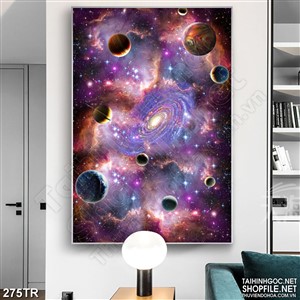 Tranh trần nhà 3d những vòng xoáy ngoài vũ trụ