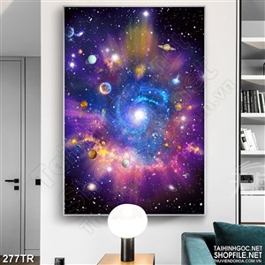 Tranh trần nhà những đốm sáng giữa vũ trụ in canvas