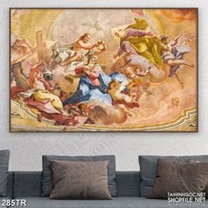 Tranh trần nhà vương miệng của nữ hoàng in uv