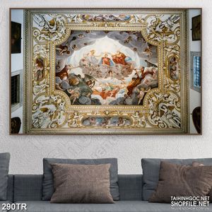 Tranh trần xuyên sáng in uv lễ trao vương miệng