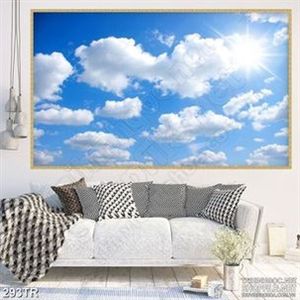 Tranh trần in canvas ánh nắng sau những đám mây xanh