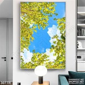 Tranh trần khu rừng lá vàng nghệ thuật