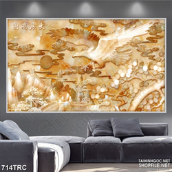 Tranh in canvas đại bàng cưỡi mây giả ngọc