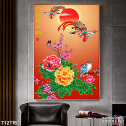 Tranh loan phụng dưới ánh mặt trời in uv