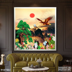 Tranh đại bàng trên những đỉnh núi cao nghệ thuật