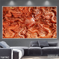 Tranh in uv tộc rồng tranh châu treo tường