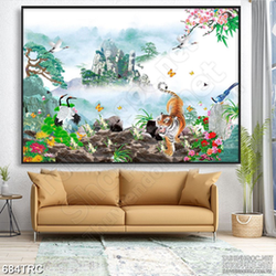 Tranh in canvas hổ uy trấn giữ núi rừng