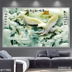 Tranh đại bàng săn mồi giả ngọc nghệ thuật