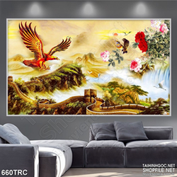 Tranh nghệ thuật đại bàng bên vạn lý trường thành