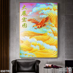 Tranh nghệ thuật đại bàng cưỡi sóng đại dương