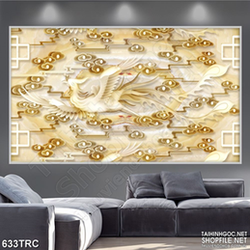 Tranh psd phượng hoàng cưỡi mây giả ngọc