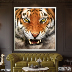 Tranh in canvas ánh mắt hung dữ hổ thần