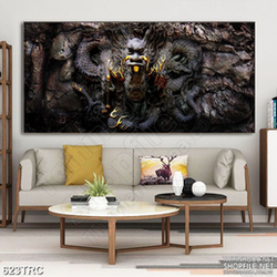 Tranh psd rồng đen nhã ngọc in gạch men