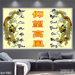 Tranh vẽ rồng thần chúc phúc nghệ thuật