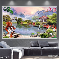 Tranh hổ uy trấn giữ ngôi làng in uv