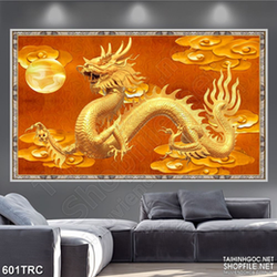 Tranh rồng vàng thưởng nguyệt nghệ thuật