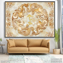 Tranh in uv rồng phượng tương phùng giả ngọc