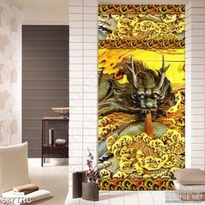 Tranh 3d hoắc long trên biển vàng treo tường
