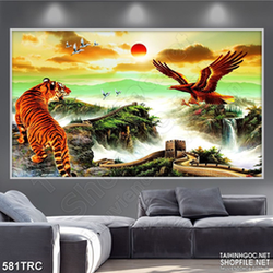 Tranh hổ đại bàng giao tranh nghệ thuật