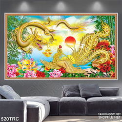 Tranh nghệ thuật rồng bay phượng múa trên sông