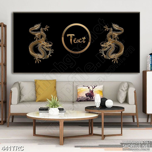 Tranh song long trấn uy nghệ thuật in kính