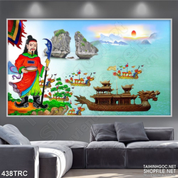Tranh in uv thuyền rồng trên vịnh hạ long